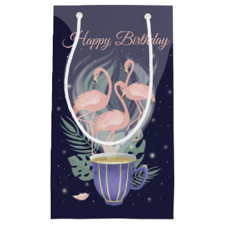 Petit Sac Cadeau Beau Flamant rose rose Exotique Tea Time