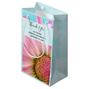 Petit Sac Cadeau Beau Merci photo à fleurs roses rapprochées