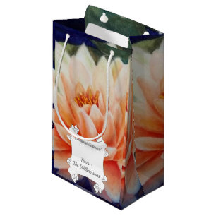 Petit Sac Cadeau Belle Fleur Nénuphar orange