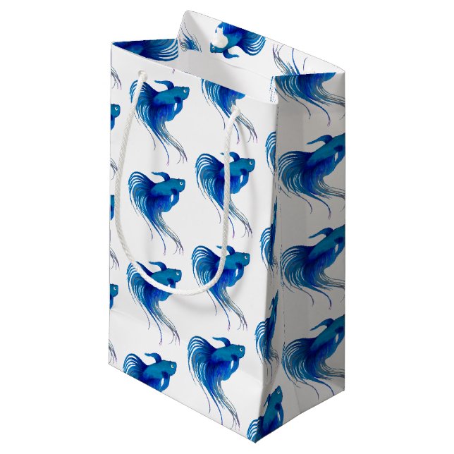 Petit Sac Cadeau Bêta bleu (Devant Angle)