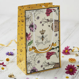 Petit Sac Cadeau Black and Gold Queen Bee Mothers Day Photo