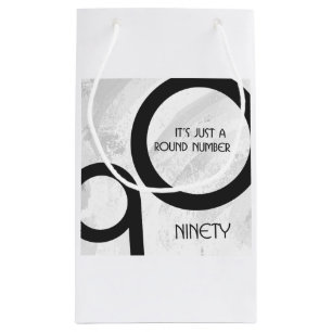 Petit Sac Cadeau Blanc 90 Décennie Anniversaire