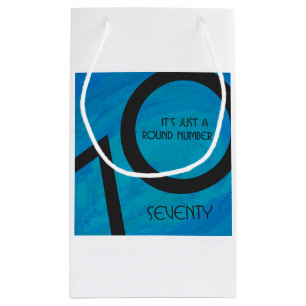 Petit Sac Cadeau Bleu 70 Décennie Anniversaire
