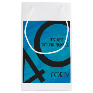 Petit Sac Cadeau Bleu anniversaire de 40 décennies