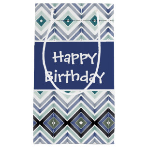 Petit Sac Cadeau Bleu couturier Joyeux Anniversaire Petit Cadeau