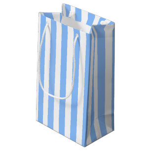 Petit Sac Cadeau Bleu et blanc rayures de bonbons