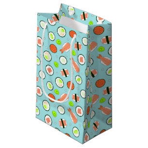 Petit Sac Cadeau Bleu mignon de motif de sushi