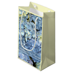 Petit Sac Cadeau Blue Hydrangea Floral Mariage