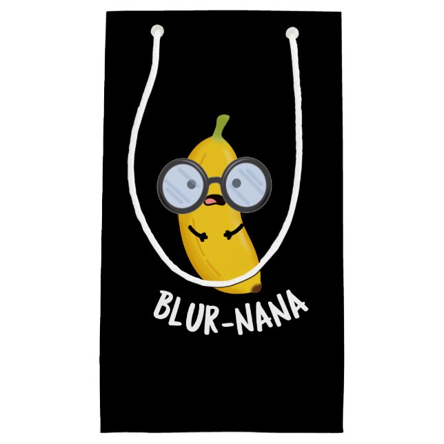 Petit Sac Cadeau Blur-nana Funny Banana Pun Dark BG (Devant)