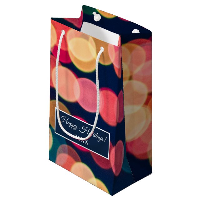 Petit Sac Cadeau Bokeh Tree Lights, Noël (Devant Angle)