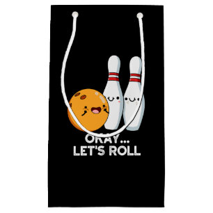 Petit Sac Cadeau Bon, Roulons Funny Bowling Pun Dark BG
