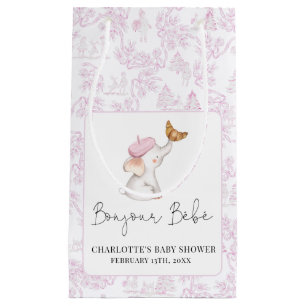 Petit Sac Cadeau Bonjour Bebe Romantique Français Baby shower fille