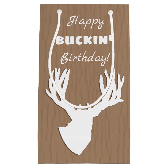 Petit Sac Cadeau Bonne Chasse d'anniversaire Buckin (Devant)