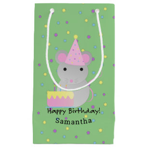 Petit Sac Cadeau Bonne Souris de fête d'anniversaire