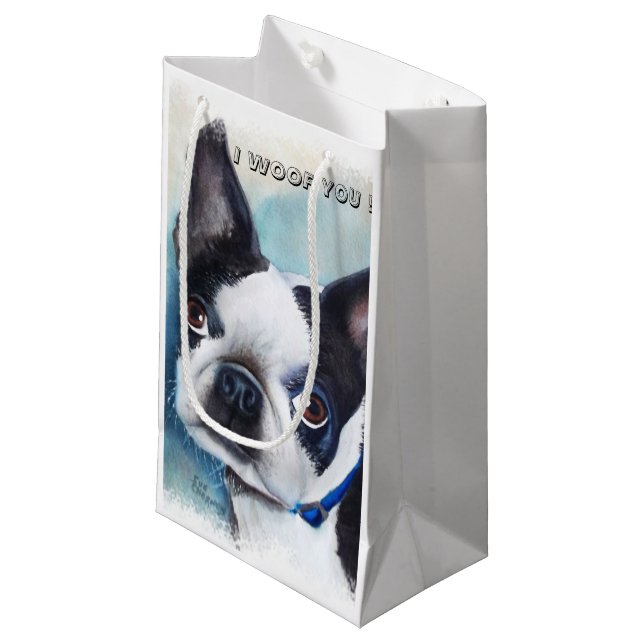 PETIT SAC CADEAU BOSTON TERRIER (Devant Angle)