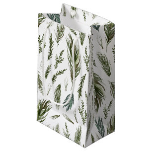 Petit Sac Cadeau Botanique de forêt simple Aquarelle Noël