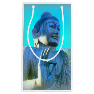 Petit Sac Cadeau Bouddha bleu