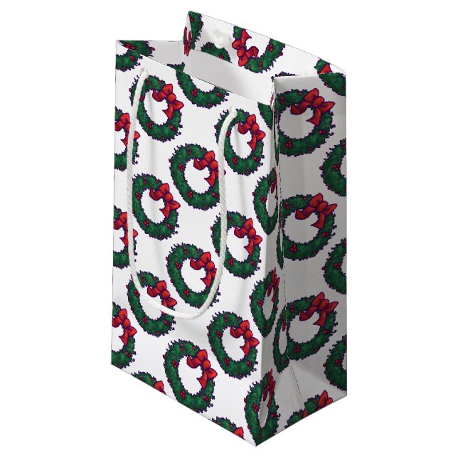 Petit Sac Cadeau Boughs de Holly (Devant Angle)