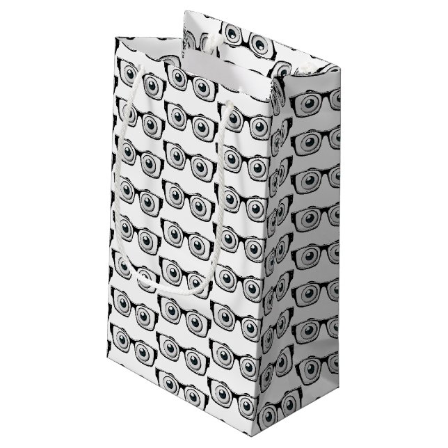 Petit Sac Cadeau Boules d'yeux avec lunettes à cadre noir (Dos Angle)