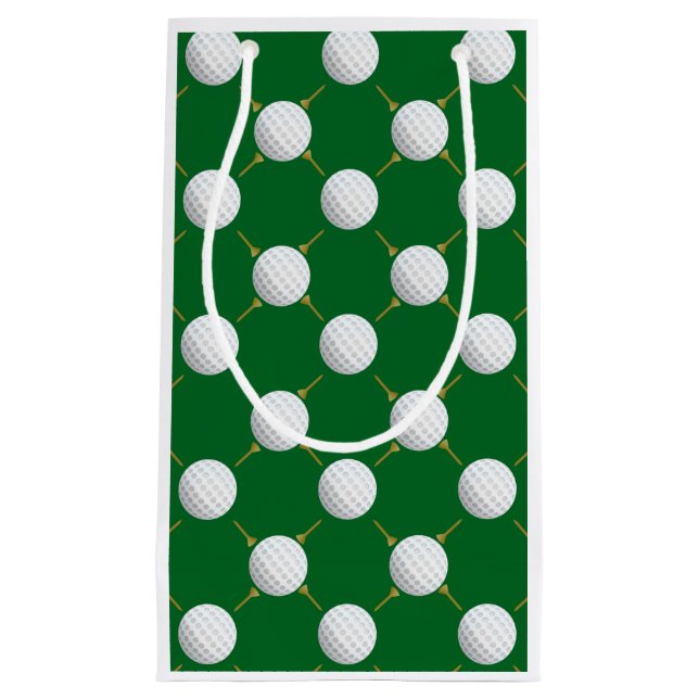 Petit Sac Cadeau Boules et tee - shirt de golf sur le vert (Devant)