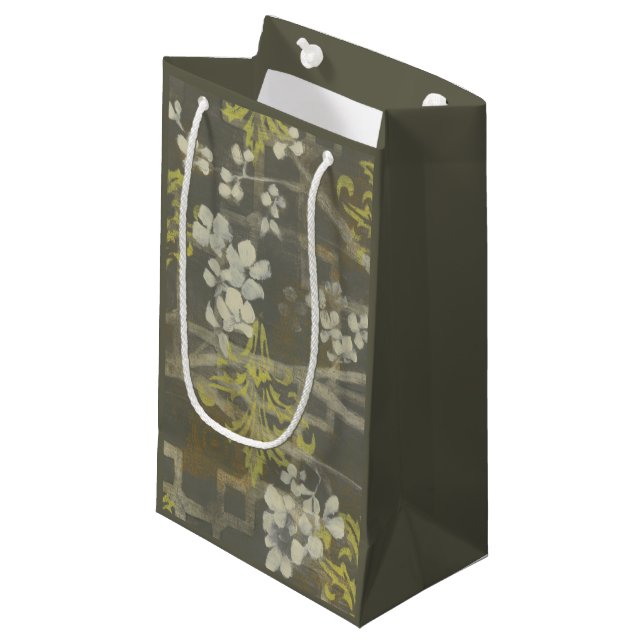 Petit Sac Cadeau Branche de fleurs à motifs I (Devant Angle)