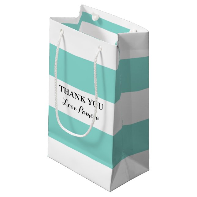 Petit Sac Cadeau BRIDE Turquoise Blue and White ShowParty (Devant Angle)