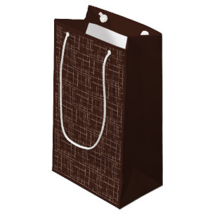 Petit Sac Cadeau Brun texturé.