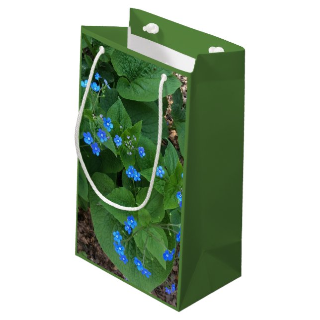 Petit Sac Cadeau Bugloss Sibérien - Bleu et Vert - (Dos Angle)