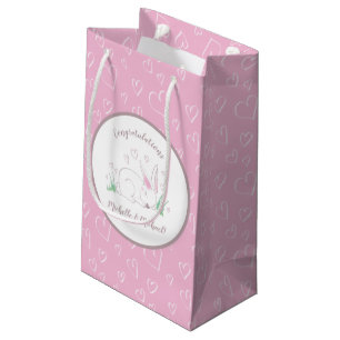 Petit Sac Cadeau Bunny Baby shower Spring Rose Girl
