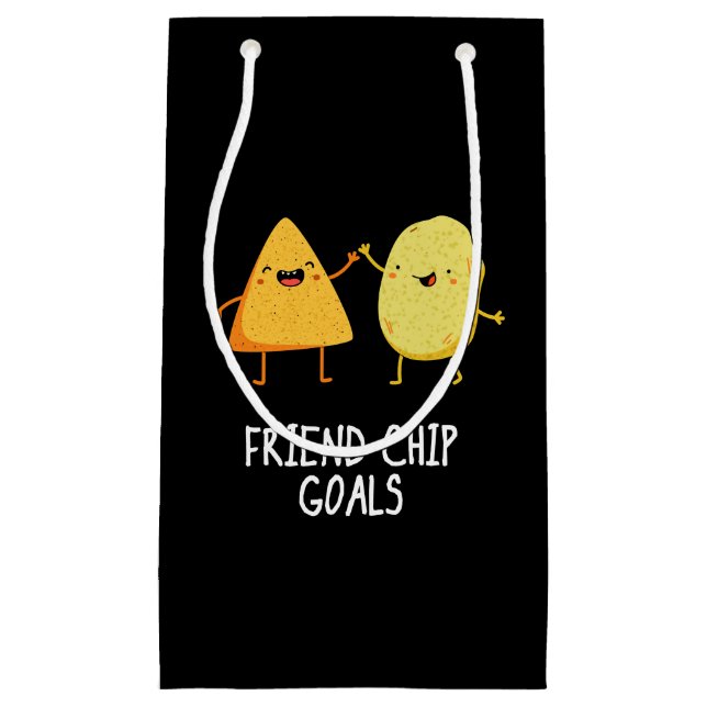 Petit Sac Cadeau Buts de chips amusant Puce de chips foncé BG (Devant)
