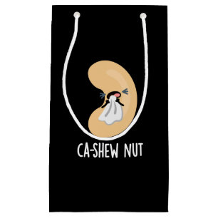 Petit Sac Cadeau Ca shew Funny éternuant Cashew Nut Pun Dark BG