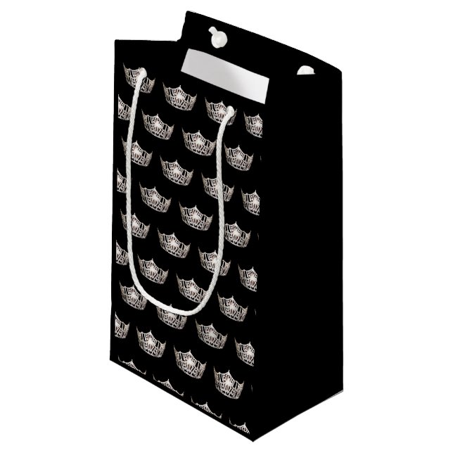 Petit Sac Cadeau Cadeau argenté de couronne de Mlle Amérique (Devant Angle)