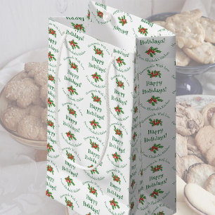 Petit Sac Cadeau Cadeau de cuisine de vacances modifiable blanc Joy