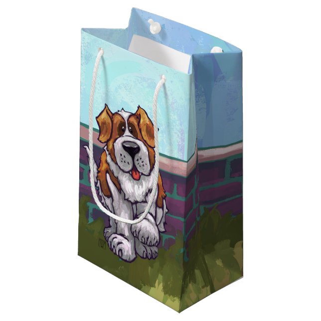 Petit Sac Cadeau Cadeaux et accessoires de St Bernard (Devant Angle)