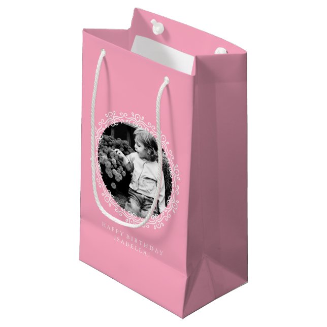 Petit Sac Cadeau Cadres photo rose Fancy Swils (Devant Angle)