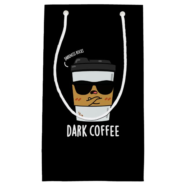 Petit Sac Cadeau Café foncé Drôle Nourriture Pun Dark BG (Devant)