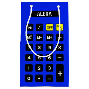 Petit Sac Cadeau Calculateur d'anniversaire bleu