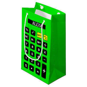Petit Sac Cadeau Calculateur d'anniversaire néon vert