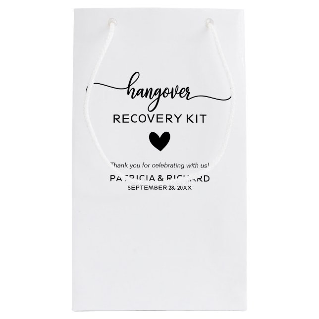 Petit Sac Cadeau Calligraphie Coeur mignon Kit Mariage Hangover (Dos)