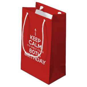 Petit Sac Cadeau Calme seulement 80e anniversaire