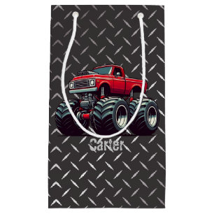 Petit Sac Cadeau Camion monstre rouge