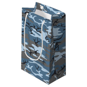 Petit Sac Cadeau Camo bleu