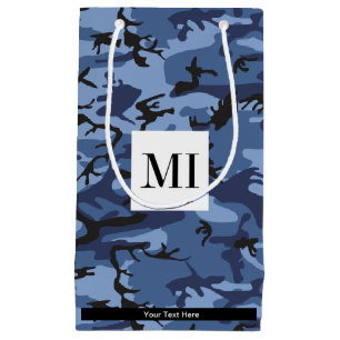 Petit Sac Cadeau Camo Navy, camouflage bleu, Militaire, Armée
