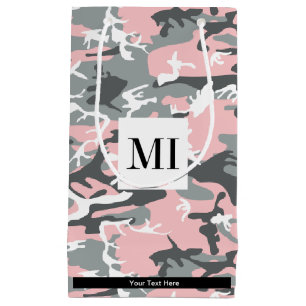 Petit Sac Cadeau Camo rose et gris, Camouflage, Militaire, Armée