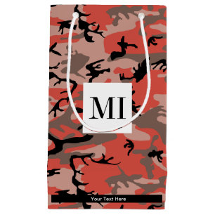 Petit Sac Cadeau Camo rouge et marron, Camouflage, Militaire, Armée