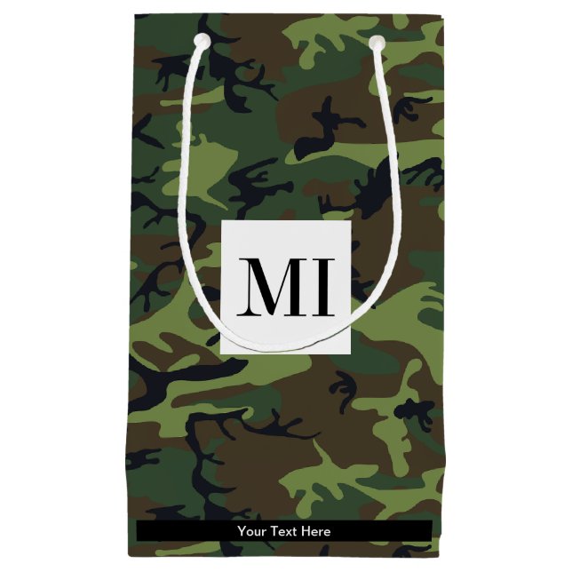 Petit Sac Cadeau Camouflage vert, Armée (Devant)