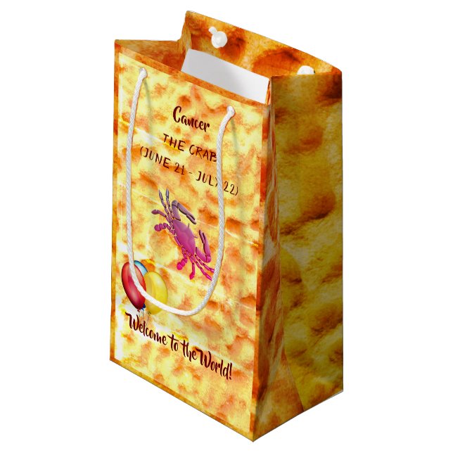 Petit Sac Cadeau Cancer du bébé / Le crabe (21 juin - 22 juillet) (Devant Angle)