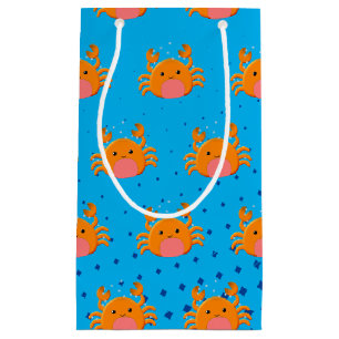 Petit Sac Cadeau Caricature mignonne Crabe Bébé Bleu Océan