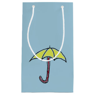 Petit Sac Cadeau Caricature parapluie Jaune ou Jour ensoleillé