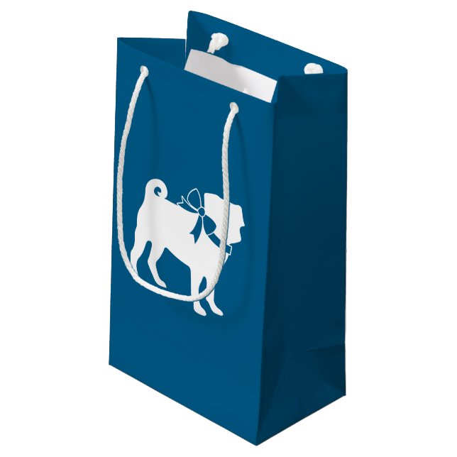 Petit Sac Cadeau Carlin Fête Blue Thème Célébration (Dos Angle)